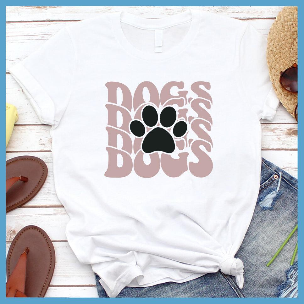 Dogs Paw Wavy Colored Print T-Shirt