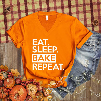 Eat Sleep Bake Repeat V-Neck