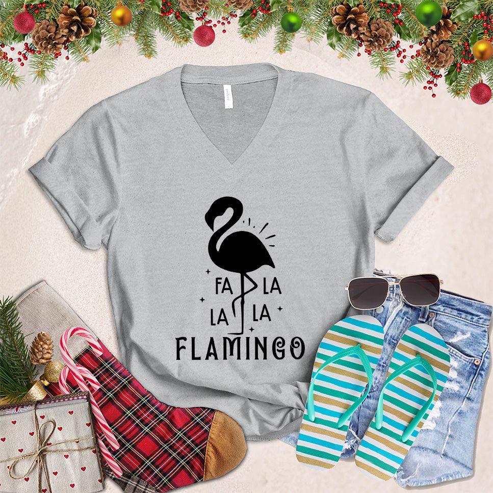 Fa La La La Flamingo V-Neck
