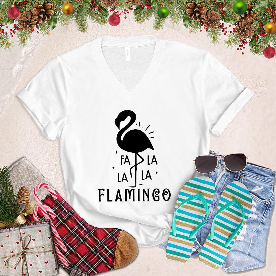 Fa La La La Flamingo V-Neck