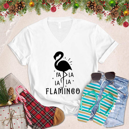 Fa La La La Flamingo V-Neck