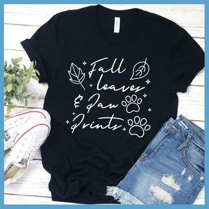Fall Leaves And Paw Prints T-Shirt