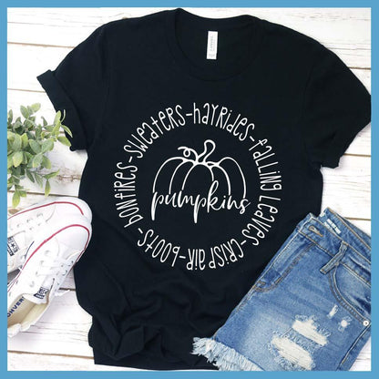 Fall Words Pumpkins T-Shirt