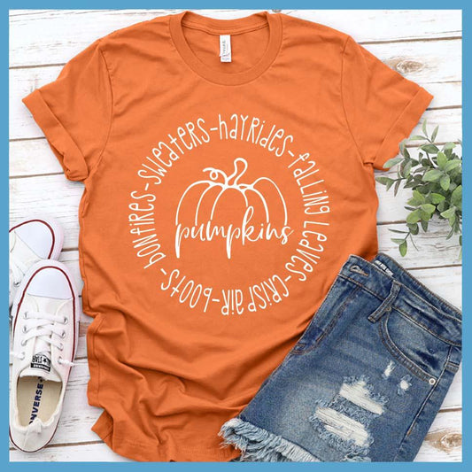 Fall Words Pumpkins T-Shirt