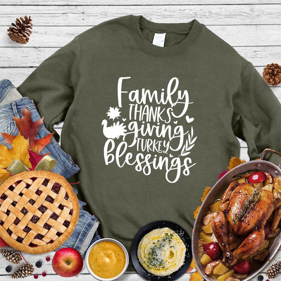 Family Thanksgiving Turkey Blessings Sweatshirt
