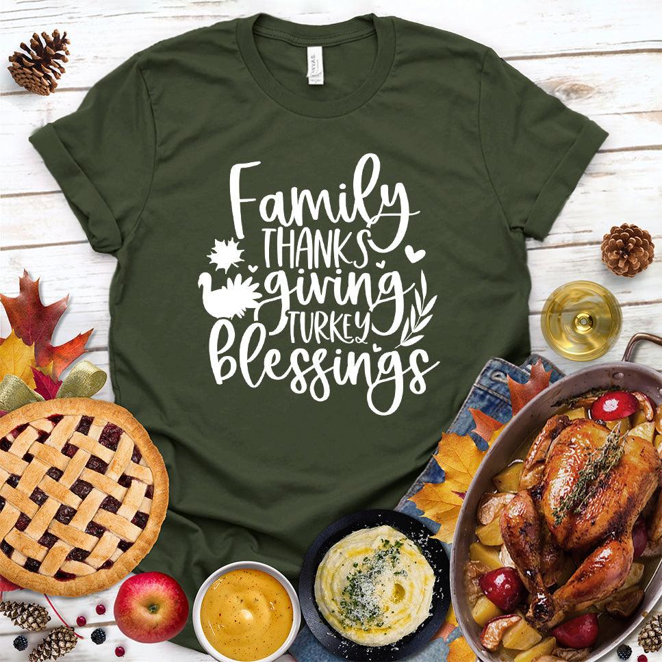 Family Thanksgiving Turkey Blessings T-Shirt