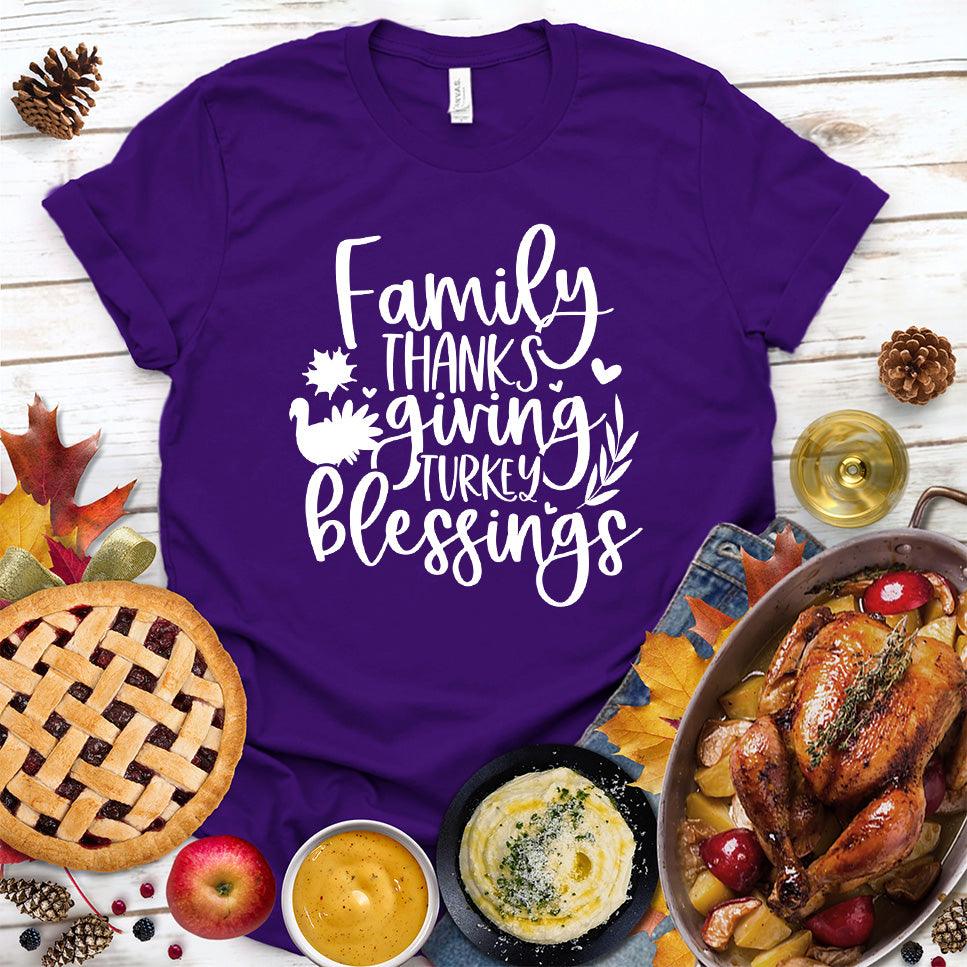 Family Thanksgiving Turkey Blessings T-Shirt
