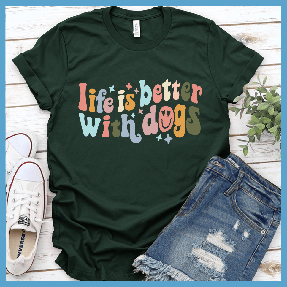 Life Is Better With Dogs T-Shirt Star Colored Edition