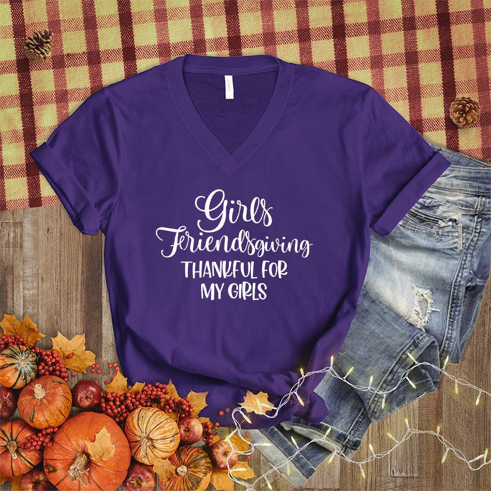 Girls Friendsgiving Thankful For My Girls V-Neck