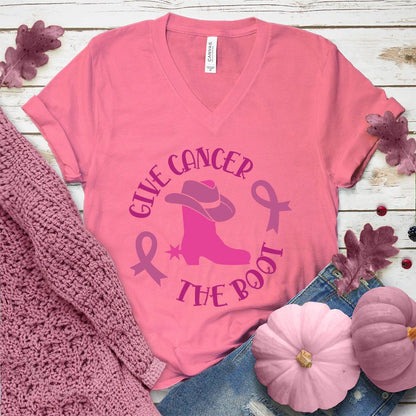 Give Cancer The Boot Version 3 Colored Edition V-Neck
