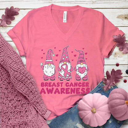 Gnomes Breast Cancer Awareness Colored Edition V-Neck