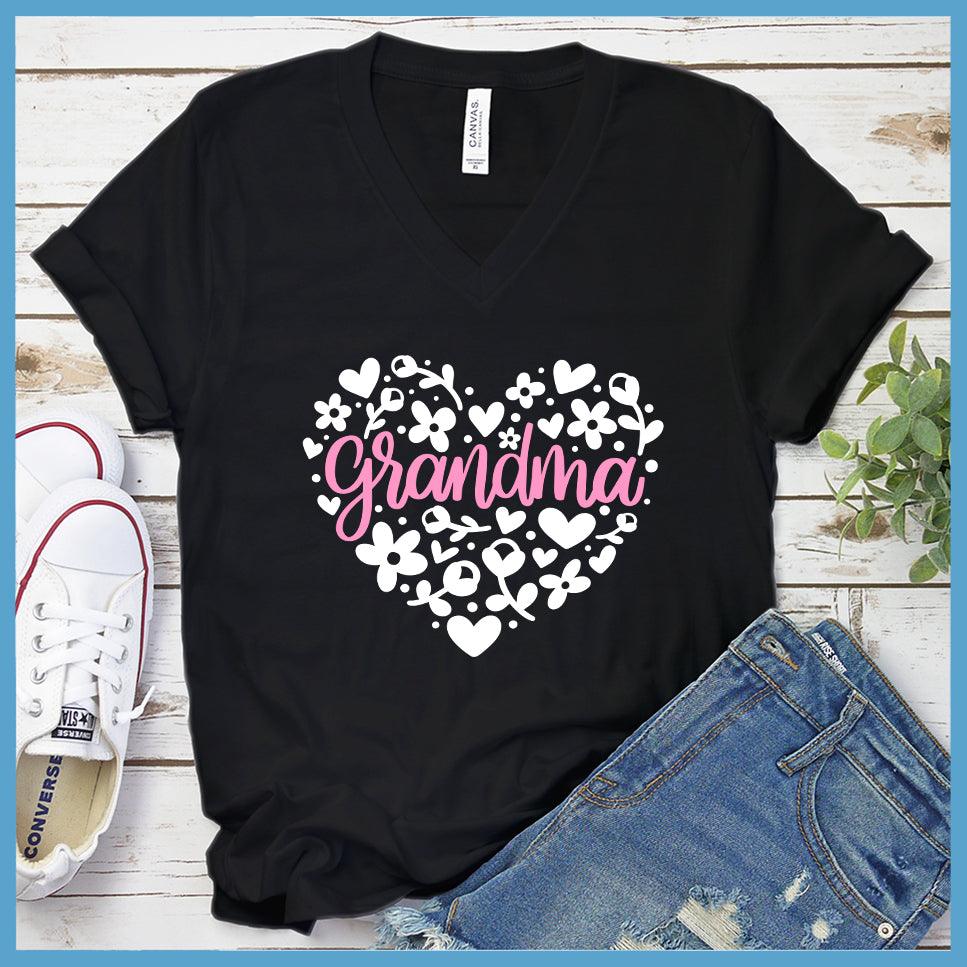 Grandma Heart Pink Edition Colored V-neck