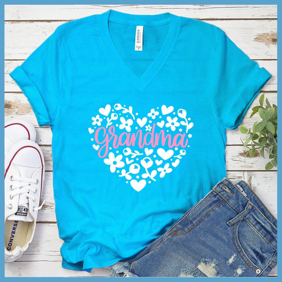 Grandma Heart Pink Edition Colored V-neck