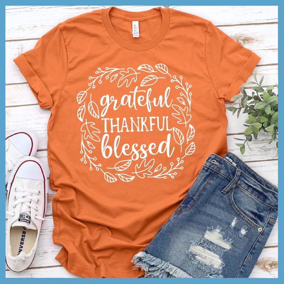 Grateful Thankful Blessed Fall Version T-Shirt