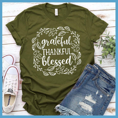 Grateful Thankful Blessed Fall Version T-Shirt