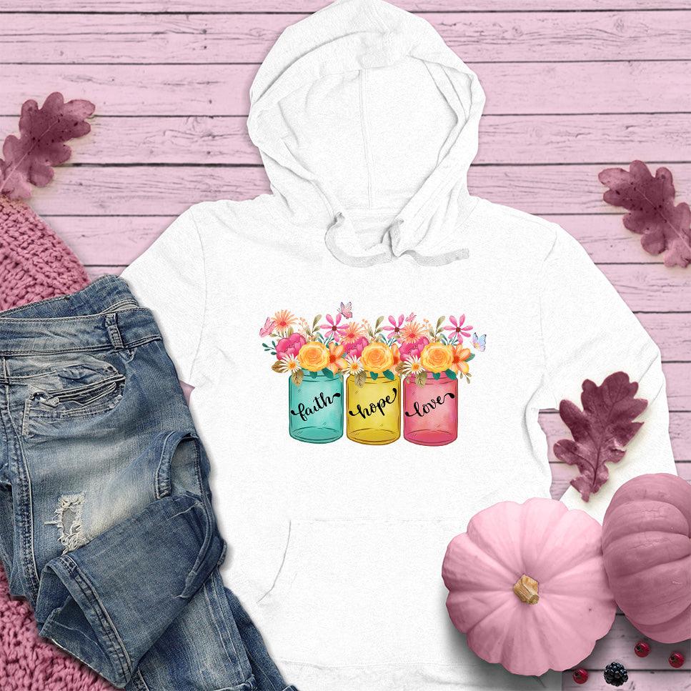 Faith Hope Love Floral Colored Hoodie
