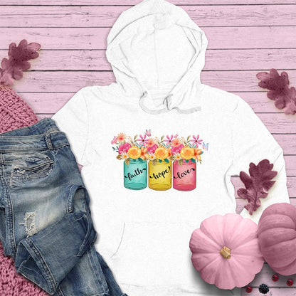 Faith Hope Love Floral Colored Hoodie