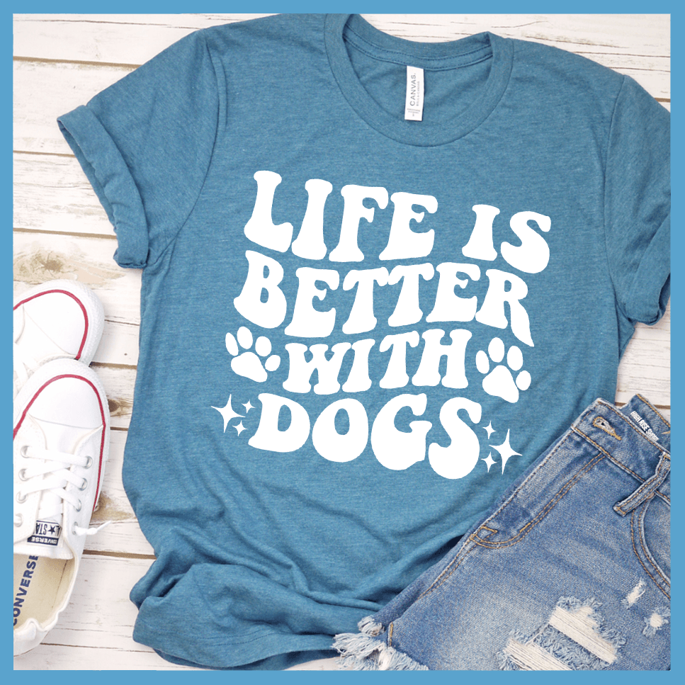 Life Is Better With Dogs Retro T-Shirt