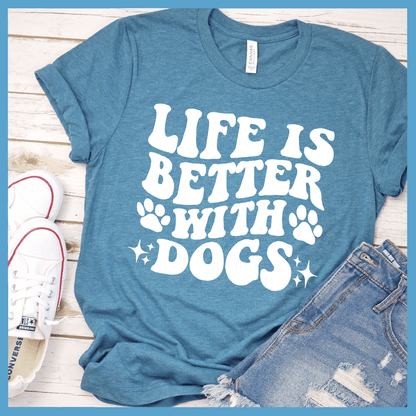 Life Is Better With Dogs Retro T-Shirt