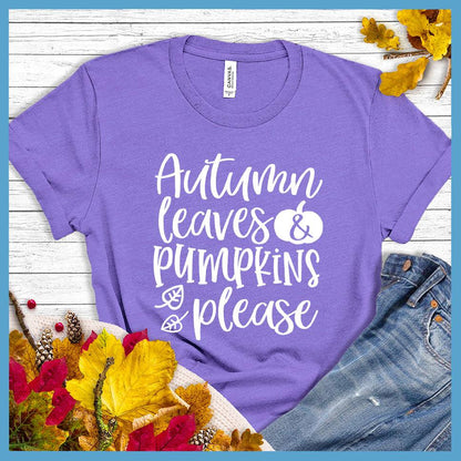 Autumn Leaves & Pumpkins Please T-Shirt