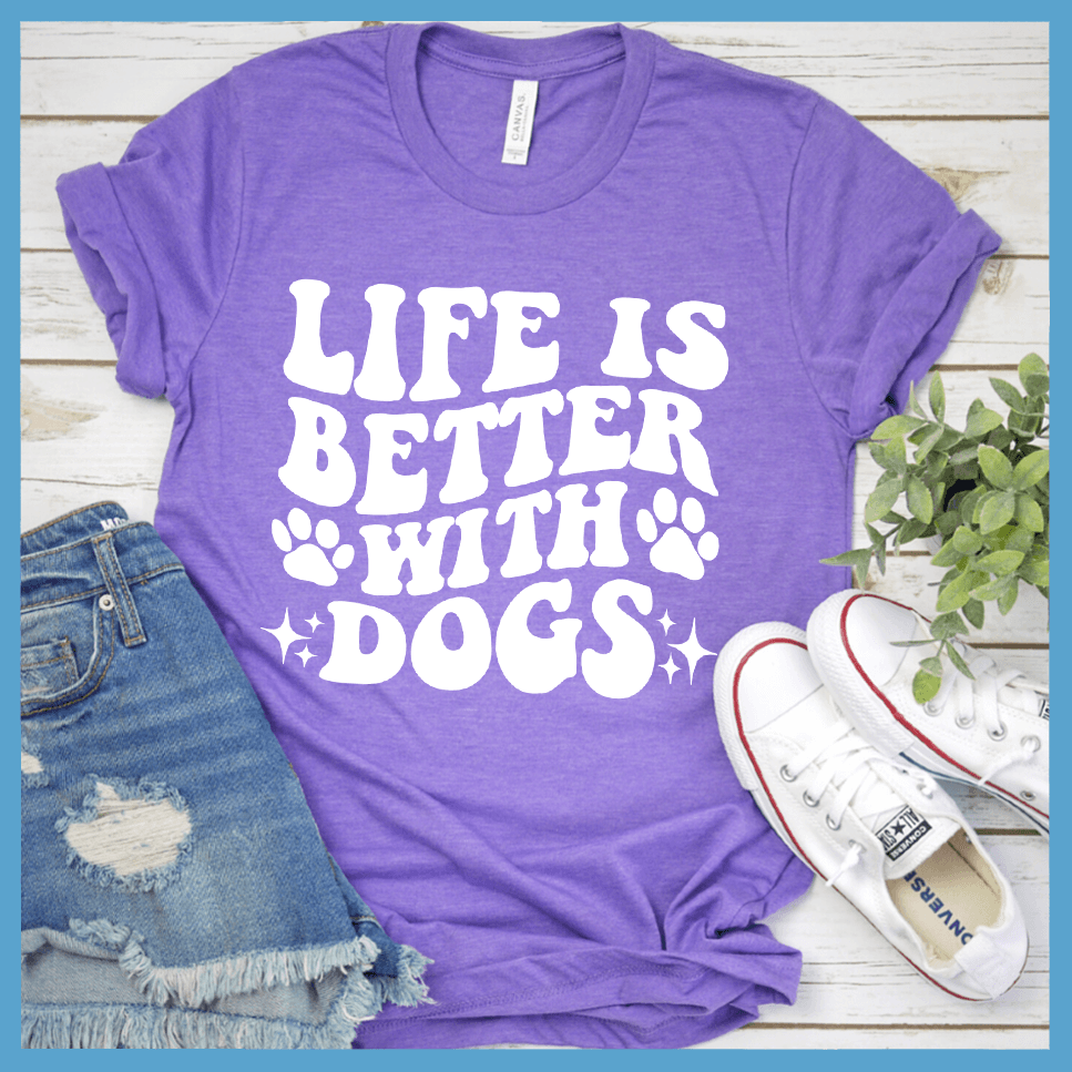 Life Is Better With Dogs Retro T-Shirt