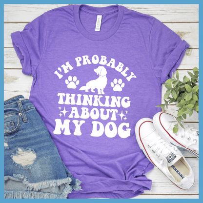 I'm Probably Thinking About My Dog Retro T-Shirt
