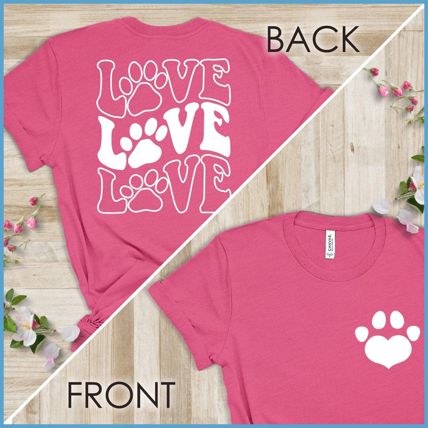 Paw Heart, Dog Love - Wavy T-Shirt