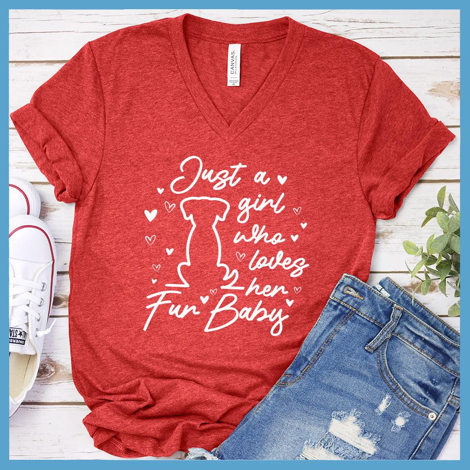Just A Girl Who Loves Her Fur Baby Version 2 V-Neck