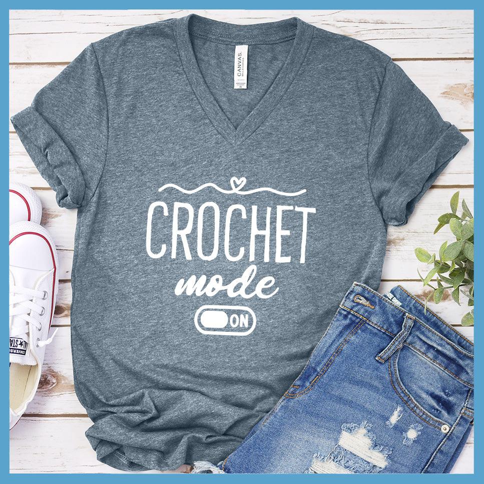 Crochet Mode On V-Neck - Knitted Heart Edition