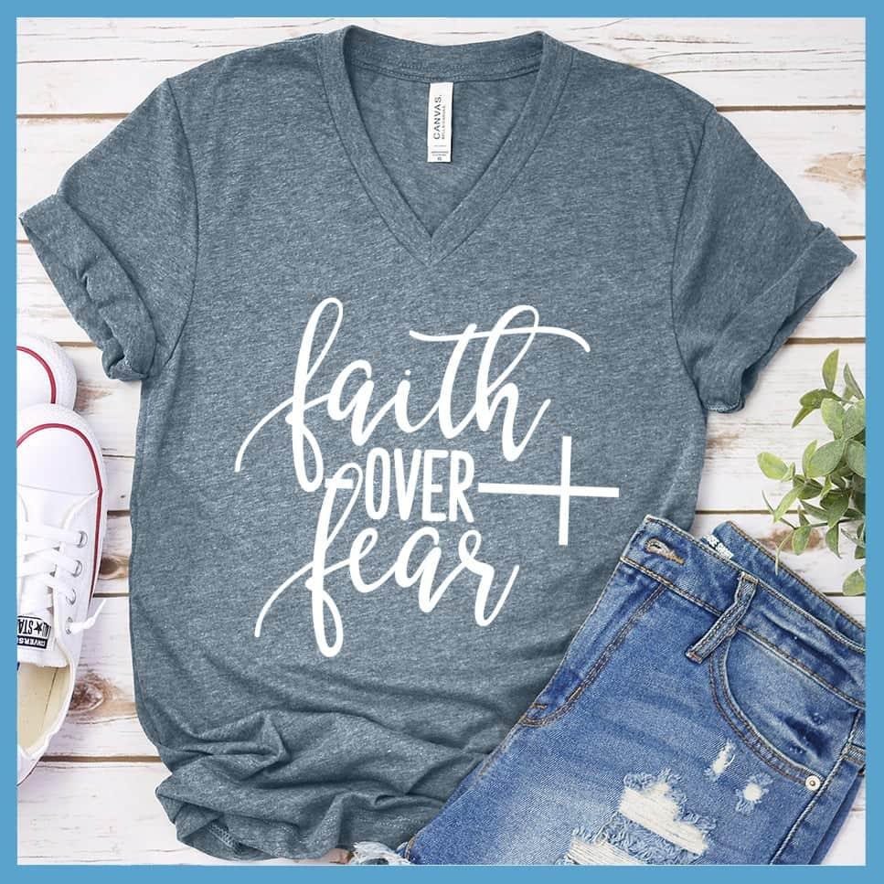 Faith Over Fear V-neck