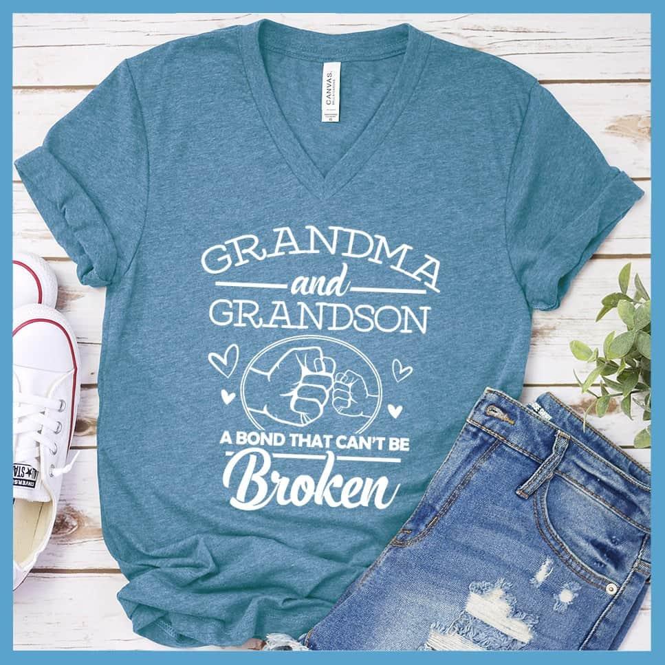 Grandma And Grandson A Bond That Can't Be Broken V-neck