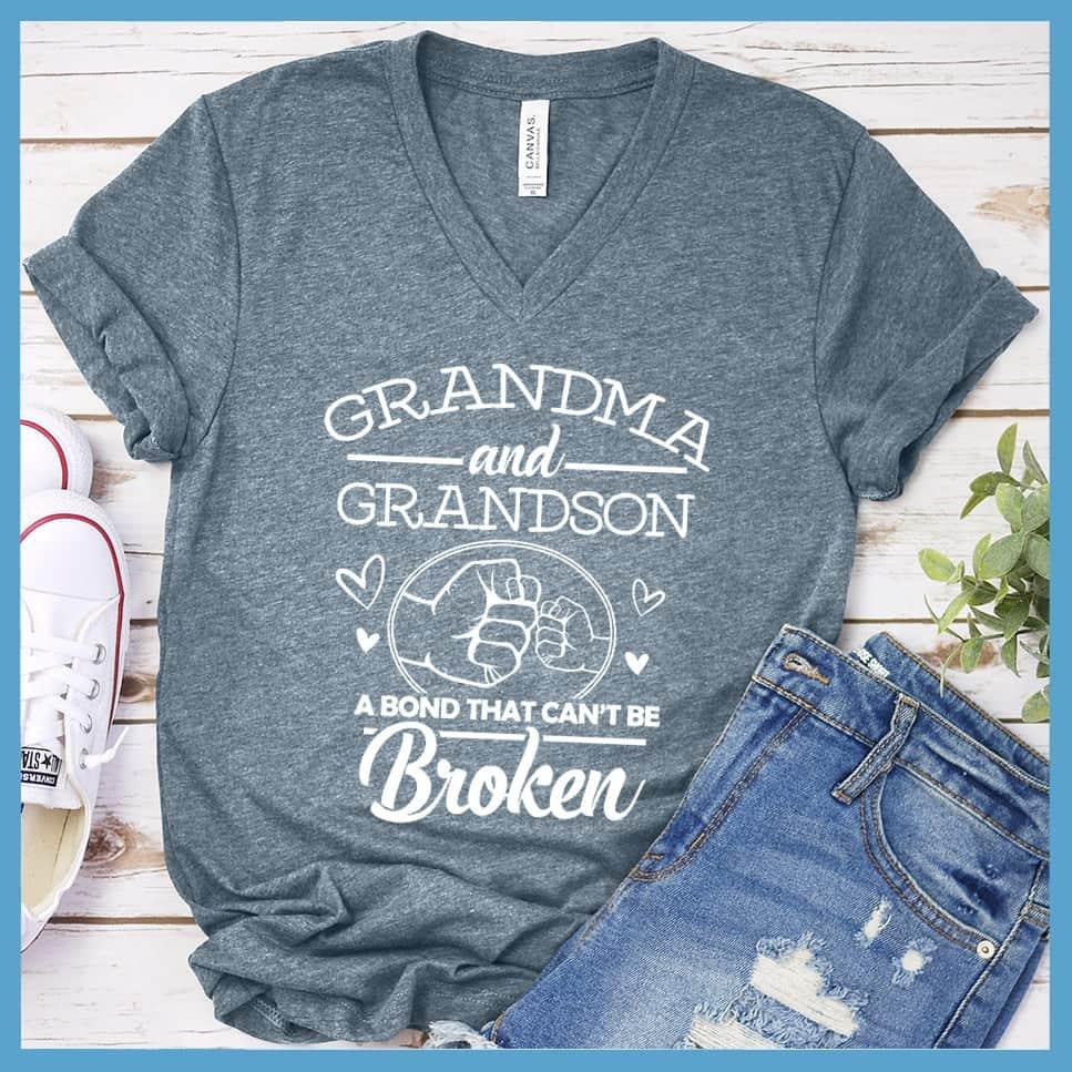 Grandma And Grandson A Bond That Can't Be Broken V-neck