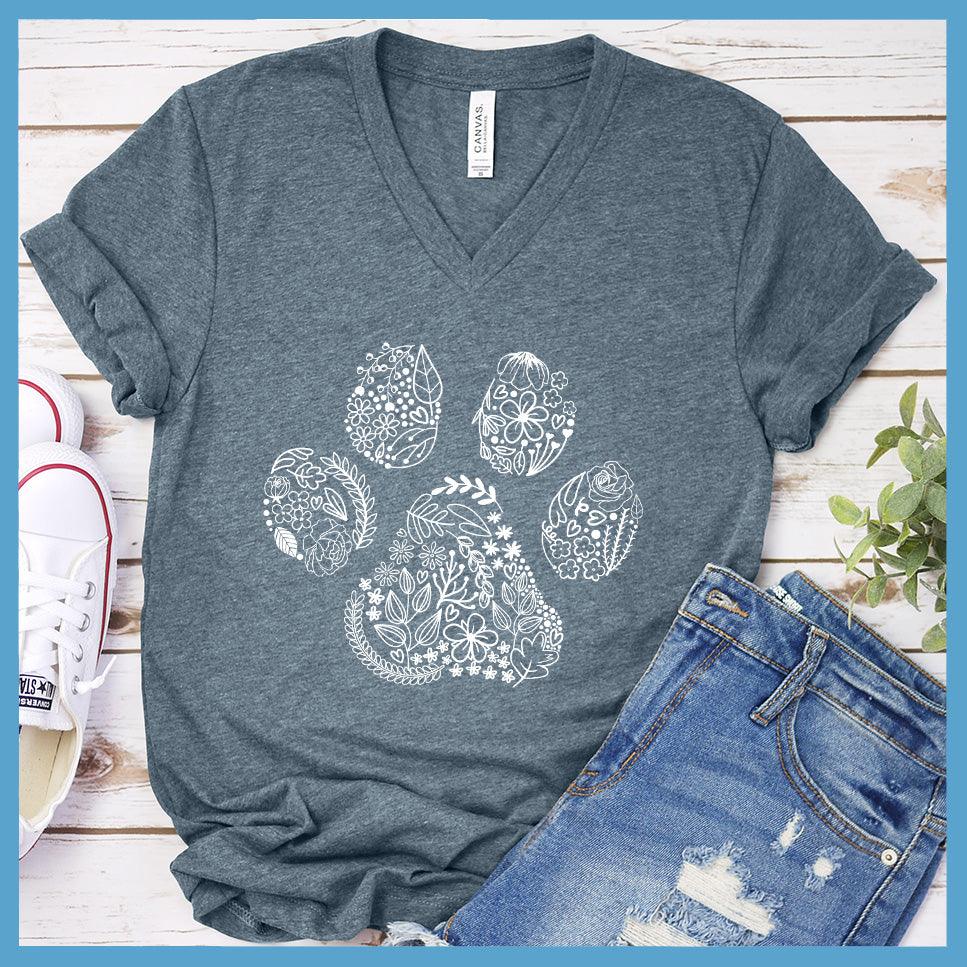 Floral Paw V-Neck