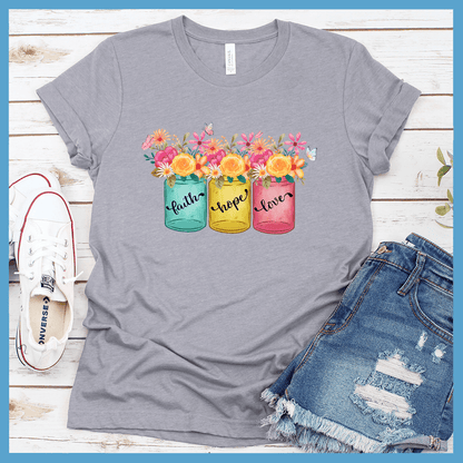 Faith Hope Love T-Shirt Floral Colored Edition