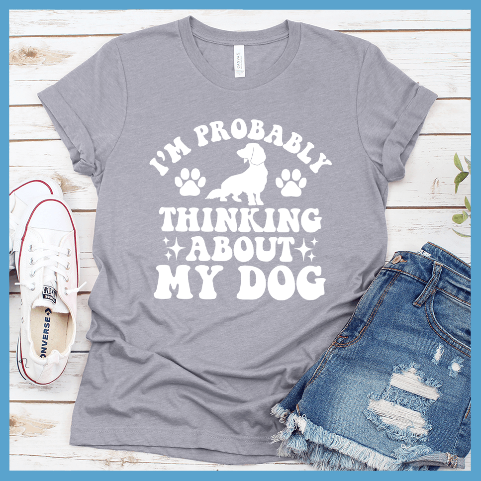 I'm Probably Thinking About My Dog Retro T-Shirt