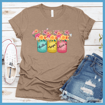 Faith Hope Love T-Shirt Floral Colored Edition