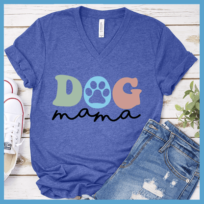 Dog Mama Colored Print Version 4 V-Neck