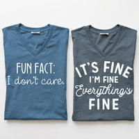 V-Neck (Heather Deep Teal+Heather Slate)