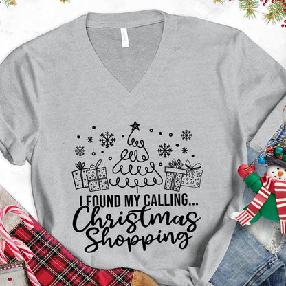 I Found My Calling Christmas Shopping Version 1 V-Neck