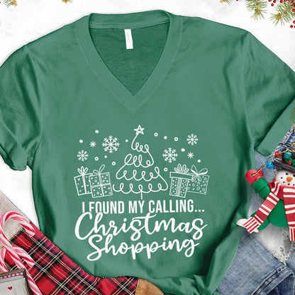 I Found My Calling Christmas Shopping Version 1 V-Neck