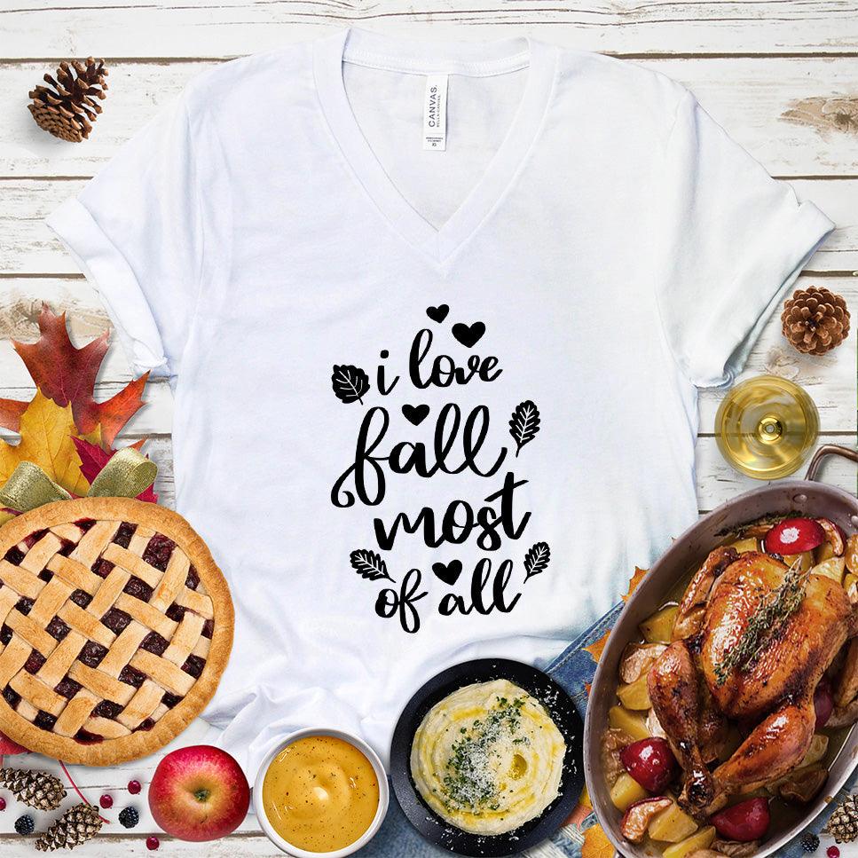 I Love Fall Most Of All Version 2 V-Neck