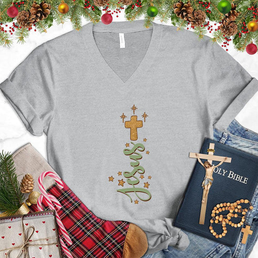 Jesus Cross Version 2 Colored Edition V-Neck
