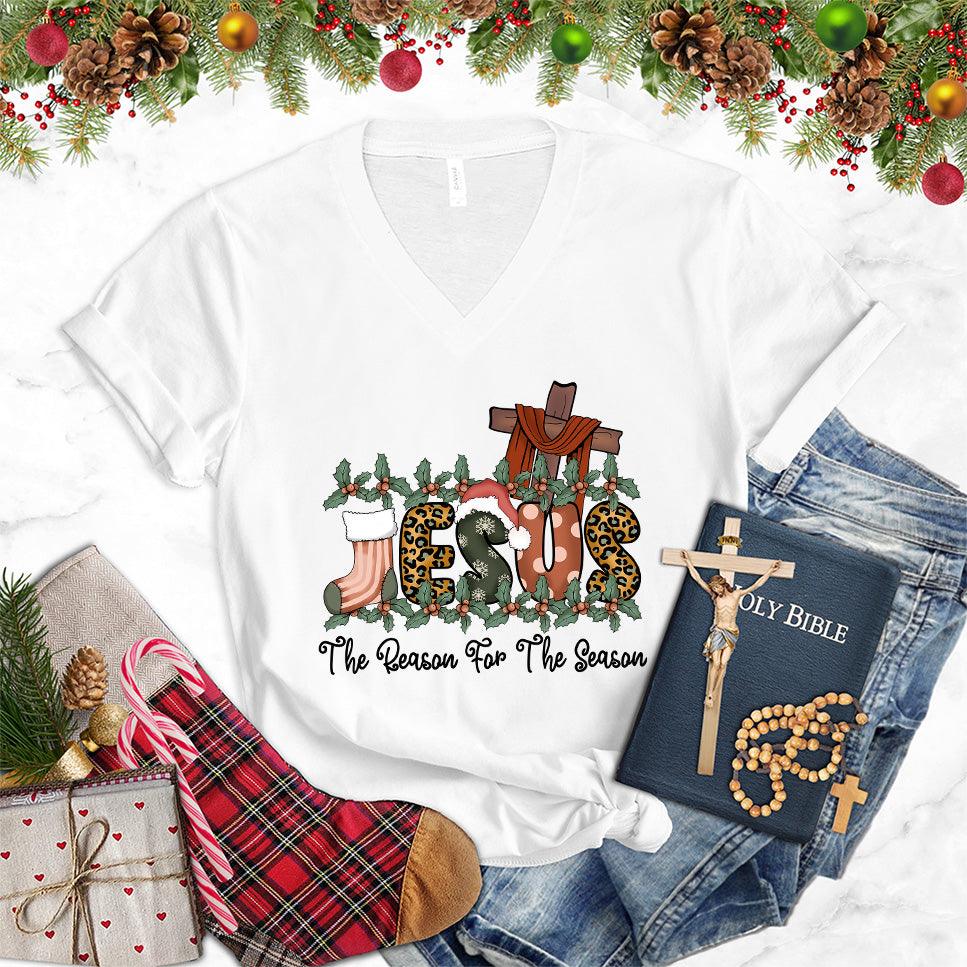 Jesus The Reason For The Season Colored Edition V-Neck