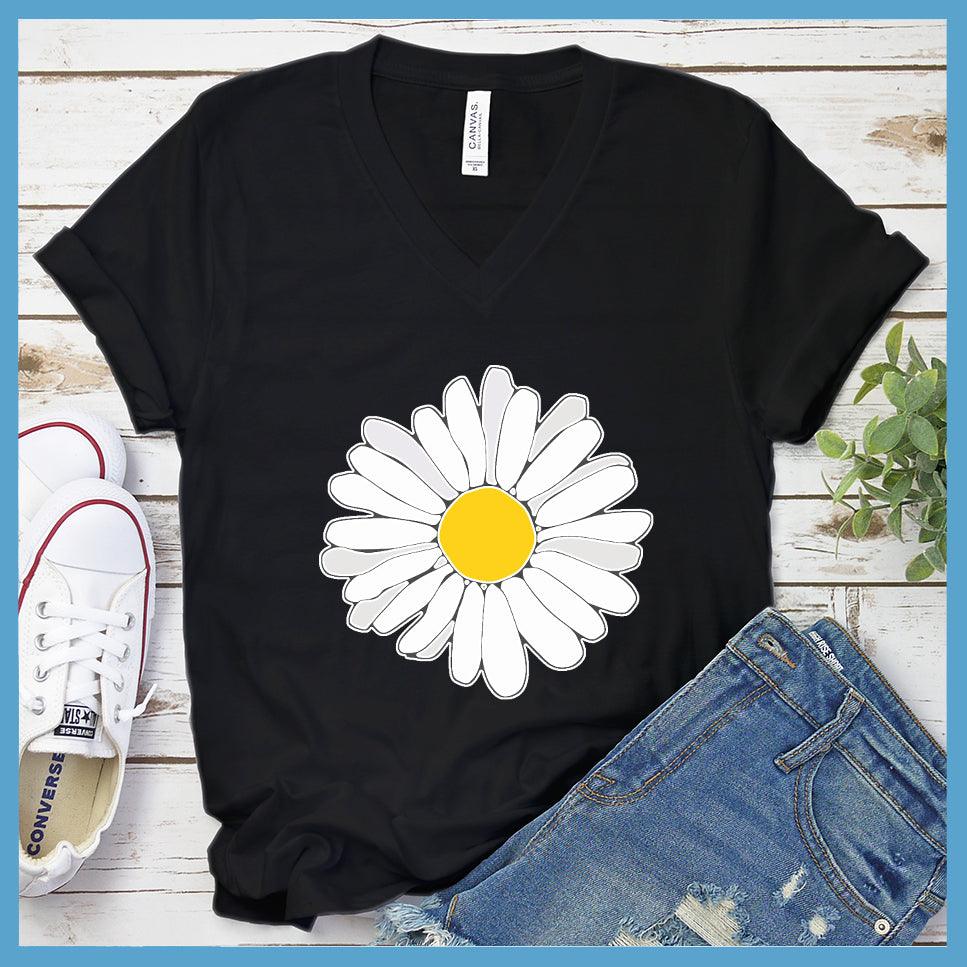 Large Daisy Version 1 Colored Print V-neck
