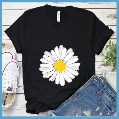 Large Daisy Version 1 Colored Print V-neck