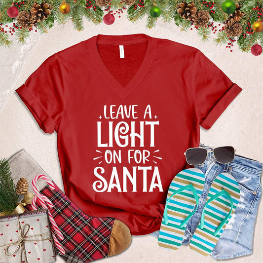 Leave A Light On For Santa V-Neck