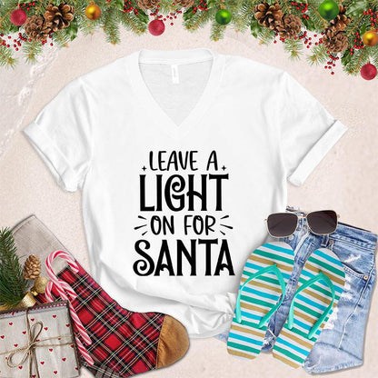 Leave A Light On For Santa V-Neck