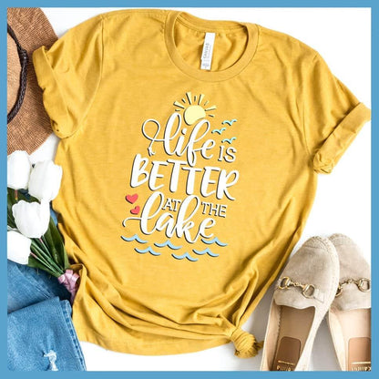 Life Is Better At The lake Colored Print T-Shirt