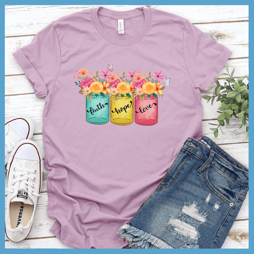 Faith Hope Love T-Shirt Floral Colored Edition