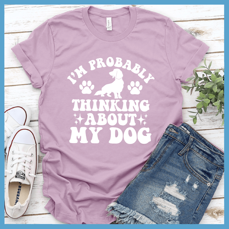 I'm Probably Thinking About My Dog Retro T-Shirt